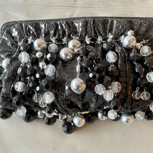 Upcycled Faux Leather Clutch Purse - Picture 2 of 7